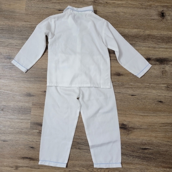 NEW Boutique Muguet Collection white w/blue trim pajama set size 5 - Picture 2 of 6